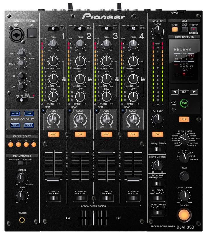Pioneer DJ DJM850 DJM 850 mixer mengpaneel zwart, Muziek en Instrumenten, Mengpanelen, Zo goed als nieuw, Minder dan 5 kanalen