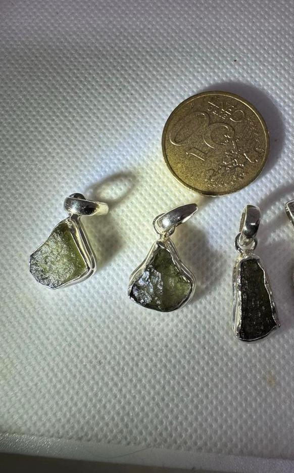Moldaviet Hanger in 925 Zilver prijs voor 1, Sieraden, Tassen en Uiterlijk, Kettingen, Nieuw, Zilver, Groen, Met edelsteen, Ophalen of Verzenden