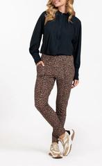 LAURA LEOPARD TROUSERS - BRONZE/CAMEL XL Studio Anneloes, Kleding | Dames, Maat 46/48 (XL) of groter, Nieuw, Ophalen of Verzenden