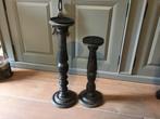 Set houten kandelaars, Ophalen of Verzenden, Zwart, Hout