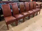 Prachtige Set Schaapslederen Bendic Eetkamerstoelen Bruin., Gebruikt, Bruin, Leer, Ophalen of Verzenden