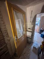 Houten buitendeur met glas, Doe-het-zelf en Verbouw, Ophalen, Gebruikt, 80 tot 100 cm, Buitendeur