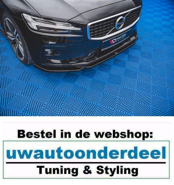 Maxton Spoiler Lip Splitter Voor Volvo V60 MK3 R Design, Auto diversen, Tuning en Styling, Ophalen of Verzenden