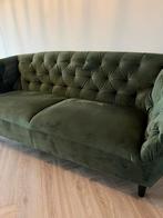 3 zits bank groen Fluweel, Huis en Inrichting, Banken | Sofa's en Chaises Longues, Ophalen, Zo goed als nieuw, 75 tot 100 cm, Tweepersoons
