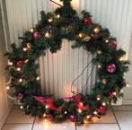 GROTE kerstkrans 80 cm - met verlichting, Ophalen, Gebruikt