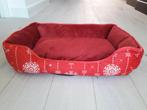 Hondenmand rood met winter kerst print fluweel hond mand, Ophalen of Verzenden, Nieuw, Pluche