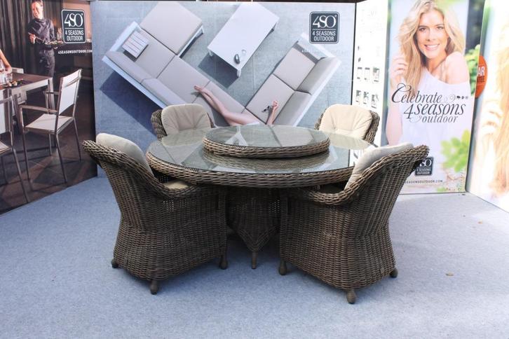 Madoera eetset van 4 seasons outdoor (Nieuw), Tuin en Terras, Tuinsets en Loungesets, Nieuw, Tuinset, Wicker, Ophalen