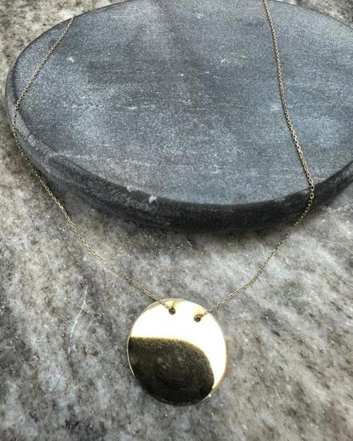 14k gouden ketting met fotoplaat, Sieraden, Tassen en Uiterlijk, Kettingen, Nieuw, Ophalen of Verzenden