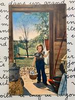 1957 Meisje met mandje eieren, Ophalen of Verzenden, 1940 tot 1960, Gelopen, Kinderen