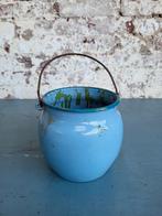 Frans brocante emaille pot / keteltje/ allegonda, Antiek en Kunst, Antiek | Emaille, Ophalen of Verzenden