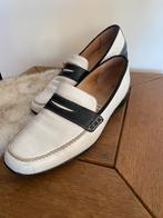 Witte leren instappers/ instappers/ loafers  HASSIA maat 8, Ophalen of Verzenden, Gedragen, Wit, Instappers