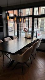Eiken Boomschors Eettafel met Spinpoot, Huis en Inrichting, Tafels | Eettafels, Ophalen, Gebruikt, 100 tot 150 cm, Eikenhout