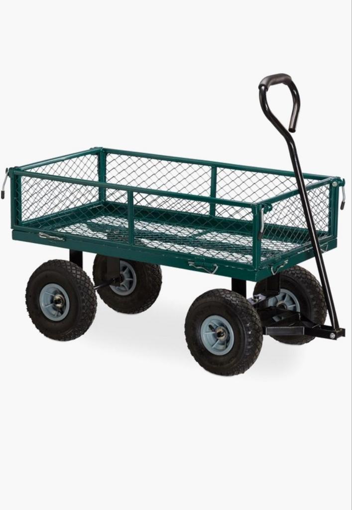 Groene Metalen Bolderkar, Tuin en Terras, Kruiwagens, Gebruikt, Handmatig, Ophalen