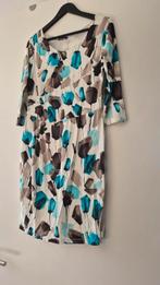Crème jurk met bloemen - Maat M, Maat 38/40 (M), Wit, Crazy Wool, Ophalen of Verzenden