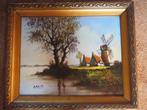 Schilderij olieverf op doek, Antiek en Kunst, Kunst | Schilderijen | Klassiek, Ophalen