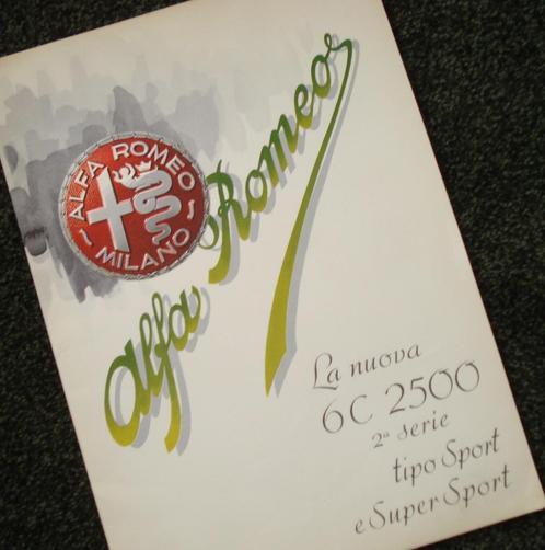 ALFA ROMEO 6C 2500 brochure uit 1946, Boeken, Auto's | Folders en Tijdschriften, Zo goed als nieuw, Alfa Romeo, Ophalen of Verzenden