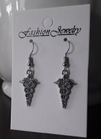 Oorbellen caduceus, kerykeion, staf van hermes, staf van bra, Overige materialen, Hangers, Nieuw, Ophalen of Verzenden