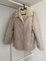 Leuke vintage jas met bont, Gedragen, Beige, Vintage, Ophalen of Verzenden