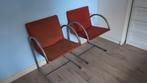 Stoelen Oranje, staal, 2 stuks, Huis en Inrichting, Stoelen, Ophalen, Gebruikt, Twee, Overige kleuren