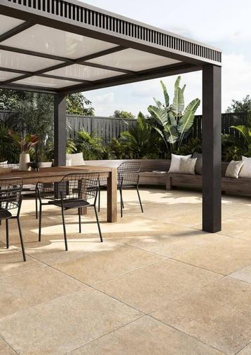 mediterraanse keramiek terrastegels Pietra Beige 60x90 cm  beschikbaar voor biedingen