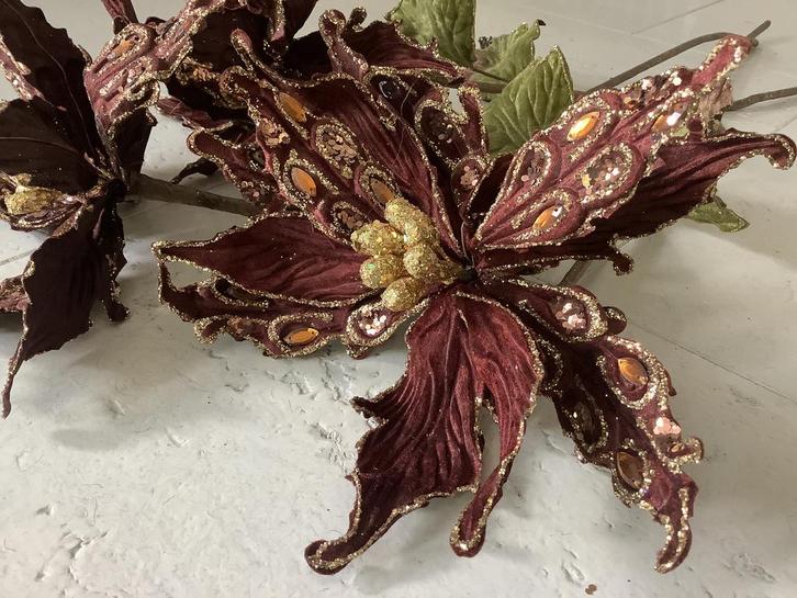 3 mooie kunstbloemen kunst nep bloemen glitters decoratie, Huis en Inrichting, Woonaccessoires | Kunstplanten en Kunstbloemen