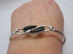 Zilveren vintage armband met onyx nr.1298, Verzenden, Zo goed als nieuw, Zilver, Zilver