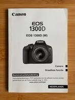 Canon EOS 1300D Handleiding nederlandstalig, Ophalen of Verzenden