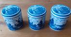 Te koop 3 Delfts blauw tabakspotten / voorraadpotten, Antiek en Kunst, Ophalen of Verzenden