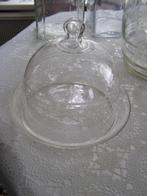 Geslepen kristallen stolp met glazen schotel 15,5 hg,16 drsn, Ophalen of Verzenden