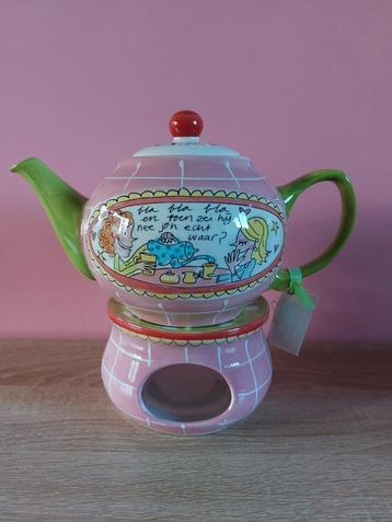 Blond Amsterdam theepot met houder  beschikbaar voor biedingen