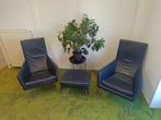 Label Don Fauteuils met hocker/voetenbank, Huis en Inrichting, Ophalen, Design, 75 tot 100 cm, Zo goed als nieuw