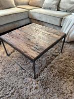 Salontafel hout met ijzer, Huis en Inrichting, Tafels | Salontafels, Ophalen, Zo goed als nieuw, 50 tot 100 cm, Minder dan 50 cm