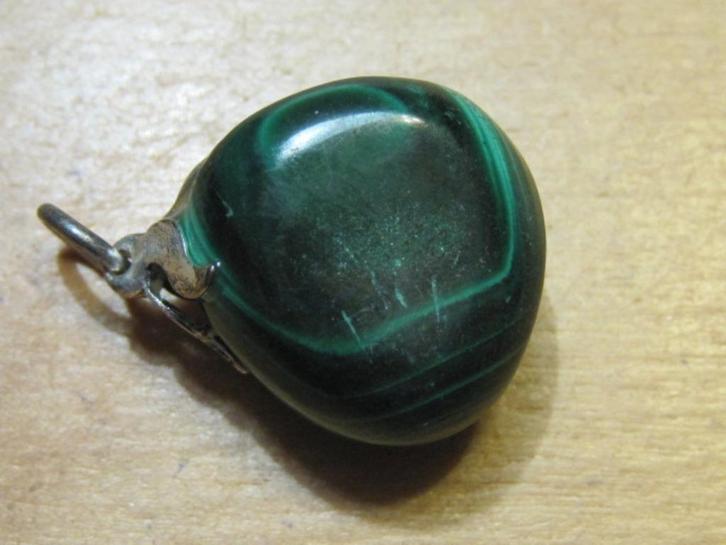 h. 3x aparte edelsteenhanger MALACHIET (3), Sieraden, Tassen en Uiterlijk, Kettinghangers, Nieuw, Steen of Mineraal, Groen, Overige voorstellingen