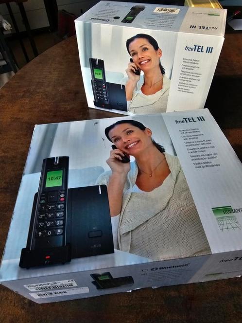 Draadloze telefoon(s) met hoorversterker Freetel 3, Telecommunicatie, Vaste telefoons | Handsets en Draadloos, Zo goed als nieuw