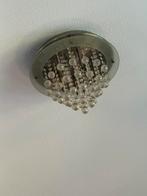 Design plafondlamp + moderne hanglamp –RVS /chroom –setprijs, Huis en Inrichting, Lampen | Plafondlampen, Ophalen, Zo goed als nieuw