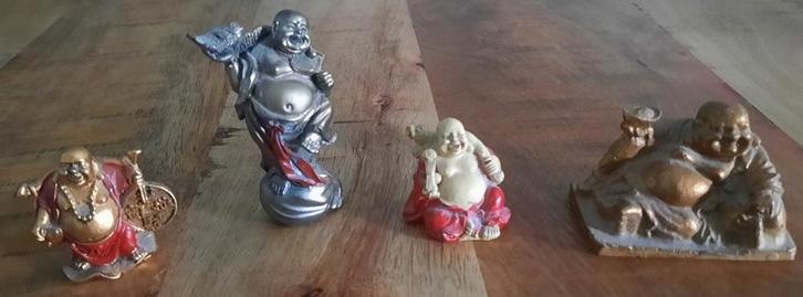 4 kleine boeddha beeldjes, Huis en Inrichting, Woonaccessoires | Boeddhabeelden, Gebruikt, Ophalen of Verzenden