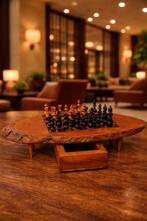 Handgemaakt schaaktafeltje met Opbergvakje, Ophalen of Verzenden