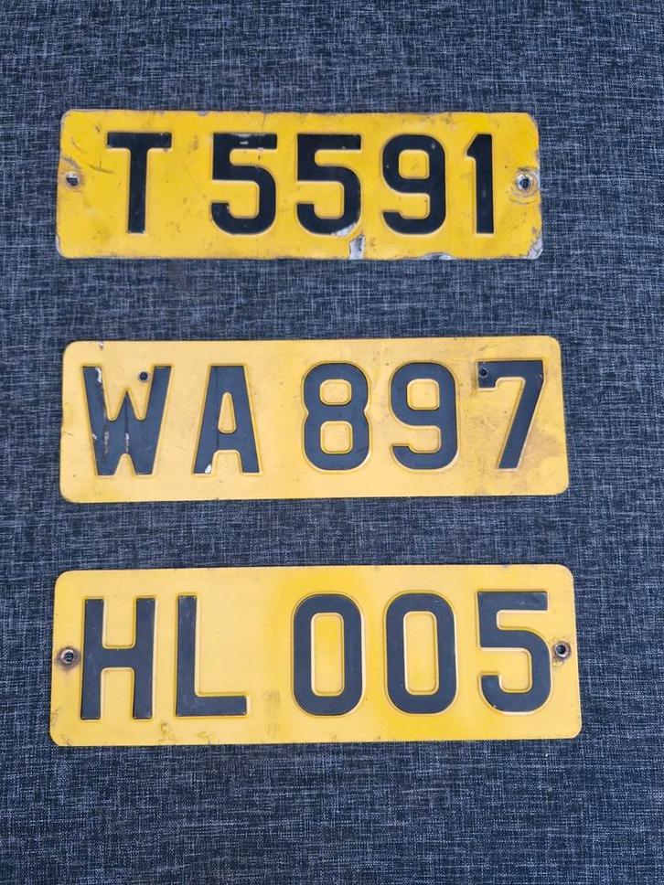 Luxemburg kentekenplaat set 3 nummerborden nummerplaten, Verzamelen, Automerken, Motoren en Formule 1, Gebruikt, Auto's, Ophalen of Verzenden