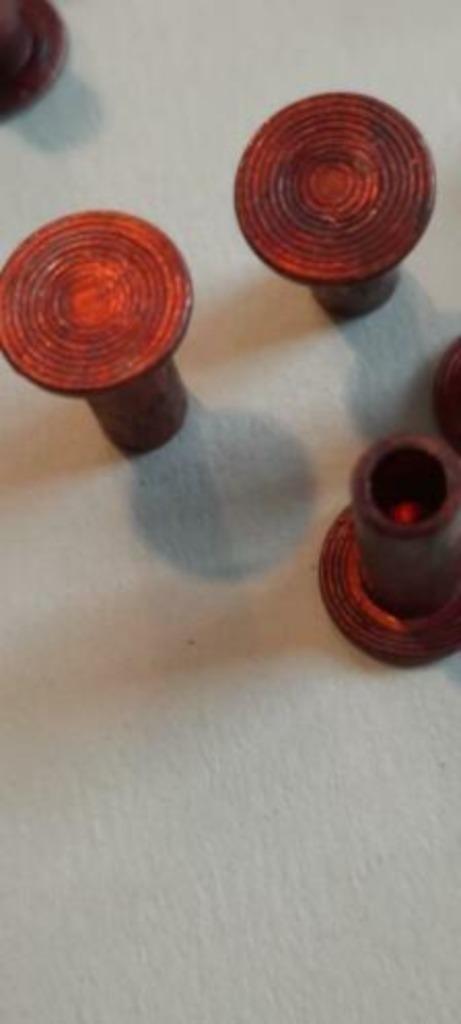 10 Koperen geharde half holle klinknagels 6 x 45 woonboot, Tuin en Terras, Palen, Balken en Planken, Ophalen of Verzenden