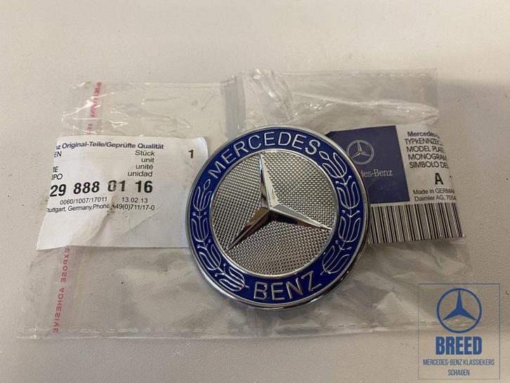 NOS motorkapembleem voor Mercedes-Benz R129 C140, Auto-onderdelen, Carrosserie en Plaatwerk, Mercedes-Benz, Nieuw, Ophalen of Verzenden