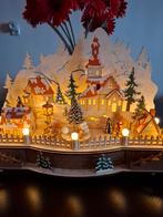 Leuk houten kerstdorp met verlichting en 'n muziekdoos, Diversen, Kerst, Ophalen
