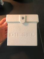 Tof leren heren/dames horloge van merk Diesel, Overige merken, Leer, Staal, Ophalen of Verzenden