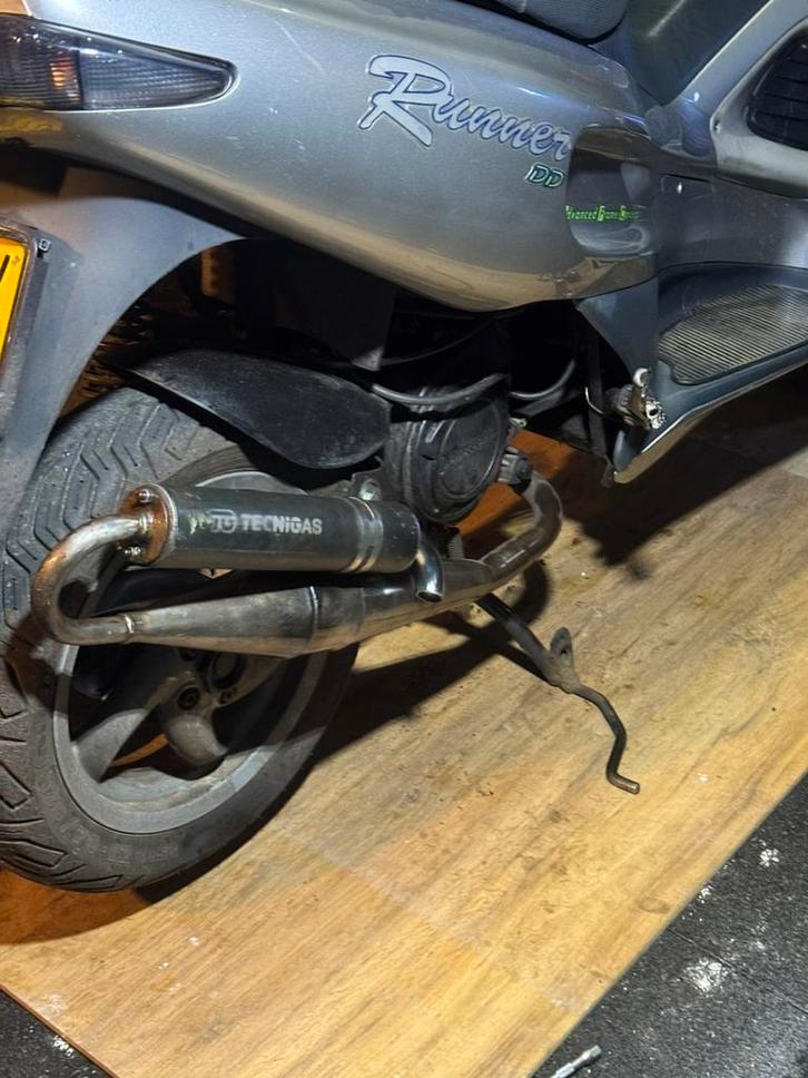 Tecnigas terugloop uitlaat piaggio gilera 2takt 50cc 70cc, Motoren, Tuning en Styling, Ophalen of Verzenden