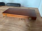 Teak houten presentatie kist, Minder dan 50 cm, 50 tot 100 cm, Ophalen of Verzenden, Zo goed als nieuw
