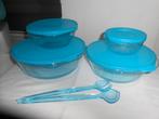 Tupperware 3S Schalen met Slacouvert Transparant Blauw NIEUW, Huis en Inrichting, Keuken | Tupperware, Ophalen of Verzenden, Nieuw
