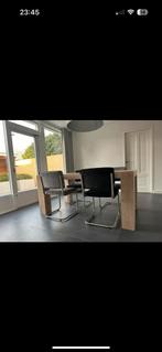 Goossens Quint eiken tafel 100x175 - Wit gebeitst, Ophalen, Gebruikt, 100 tot 150 cm, Eikenhout