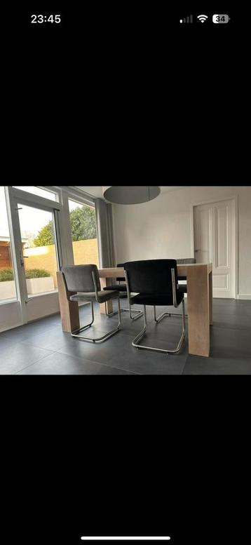 Goossens Quint eiken tafel 100x175 - Wit gebeitst beschikbaar voor biedingen