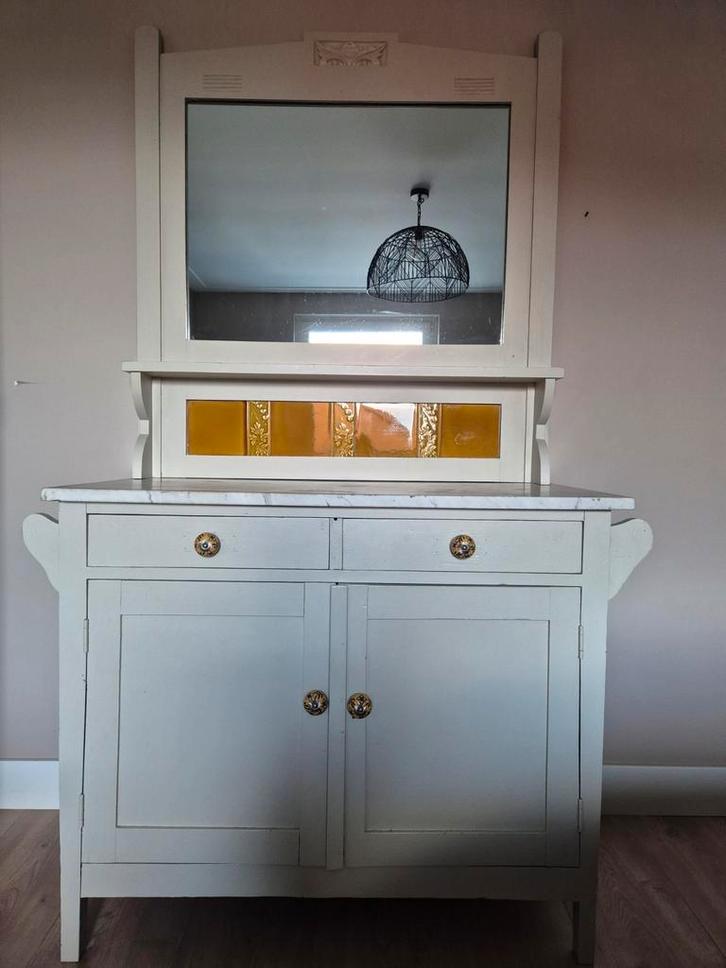 Vintage Commode met Spiegel (Deel Los), Huis en Inrichting, Kasten | Dressoirs, Gebruikt, 100 tot 150 cm, 25 tot 50 cm, Met lade(s)