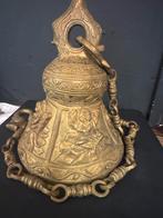 Antieke Bronzen Tempelbel met Ketting, Ophalen of Verzenden