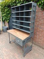 Industriële postsorteerkast – metaal & hout – vintage stijl, Ophalen, Gebruikt